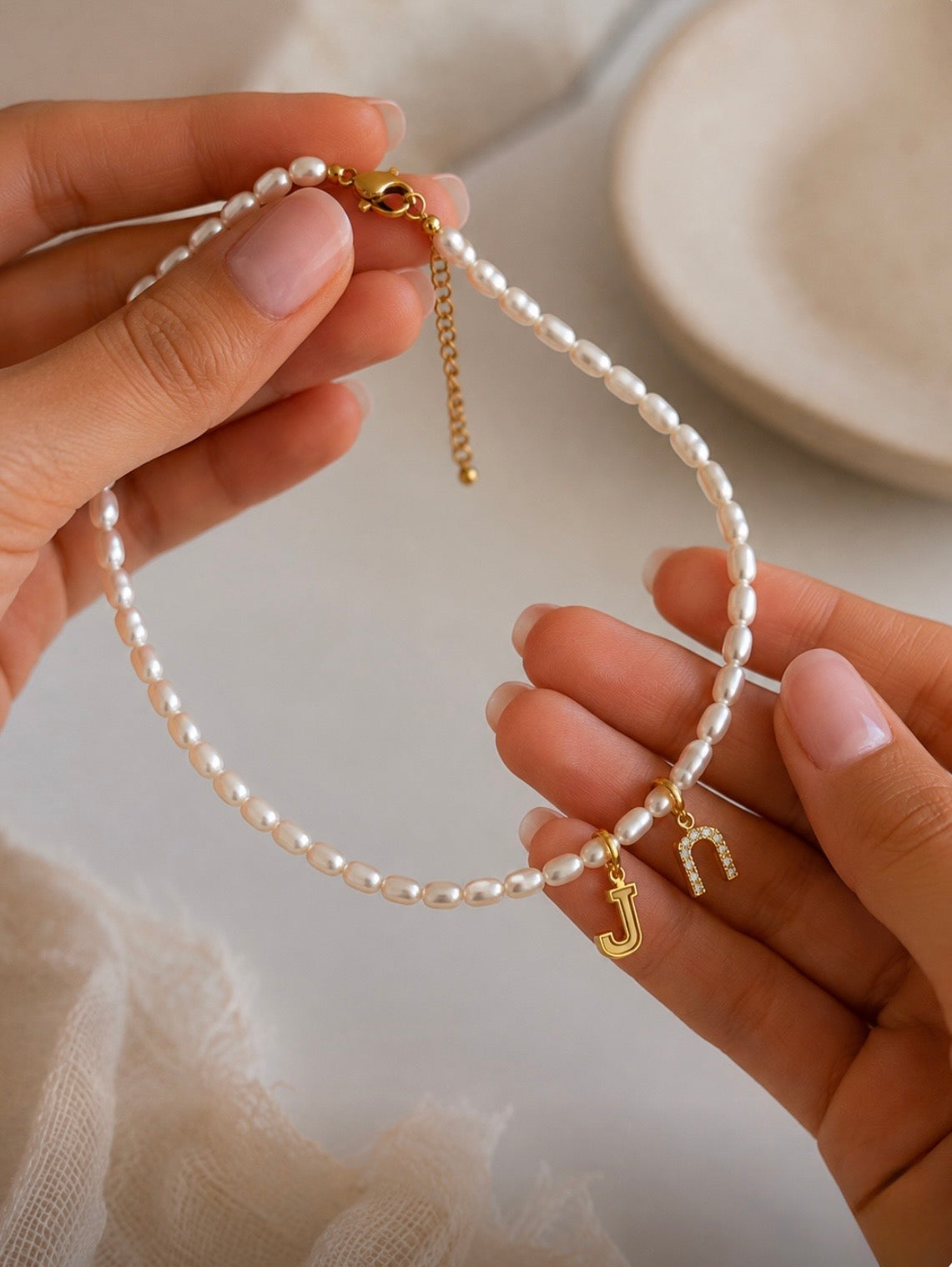 Pearl Initial Necklace – Personalized Bridal & Wedding Gift