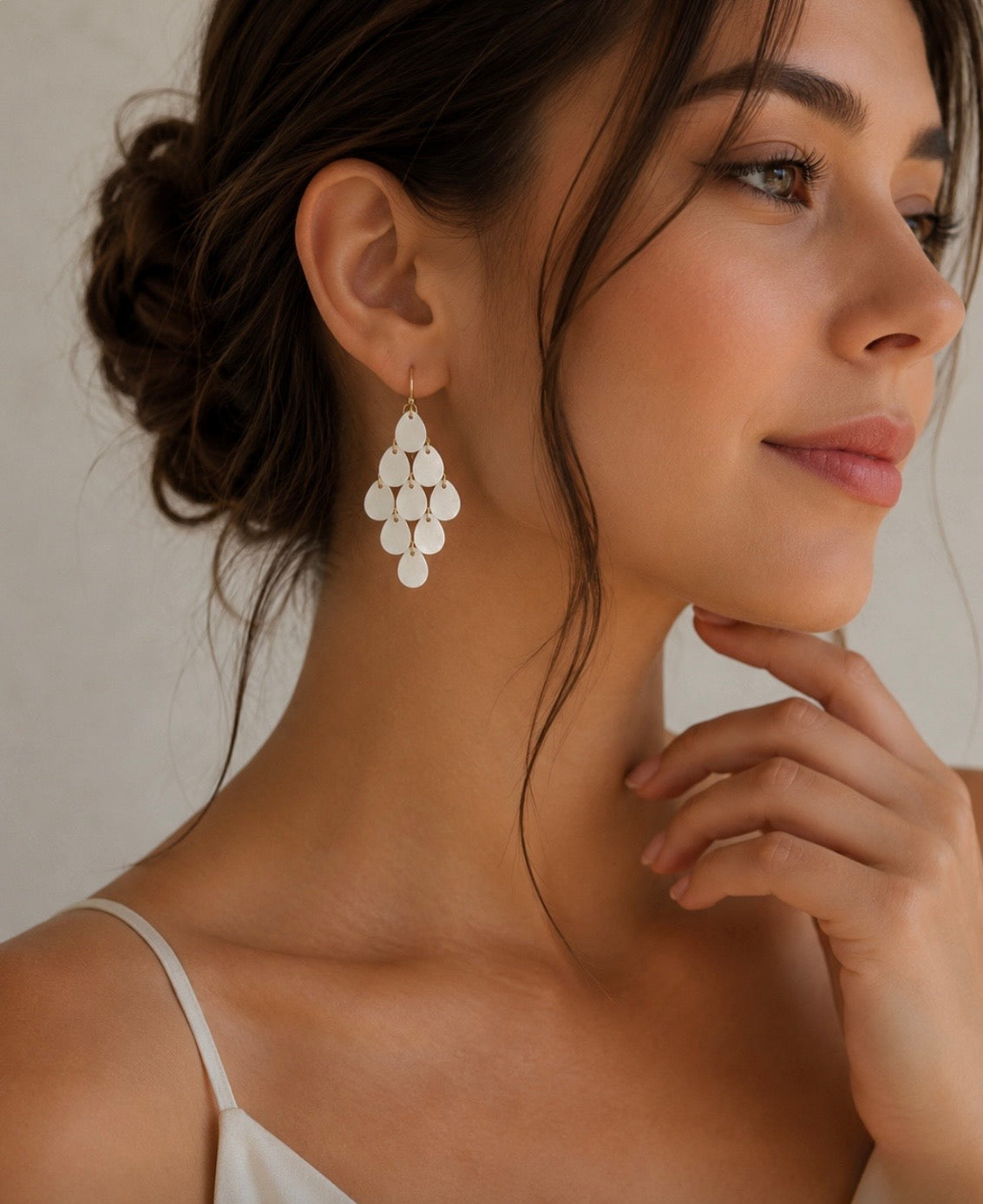 Wedding French Acrylic (Lucite) Drop Earrings Retro Style Vintage Drop Earrings
